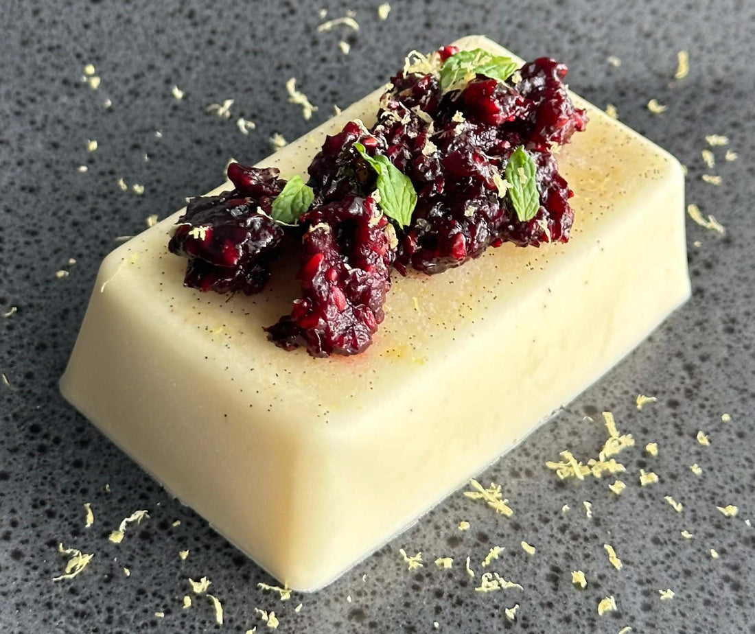 Lemon Panna Cotta with Blackberry Compote